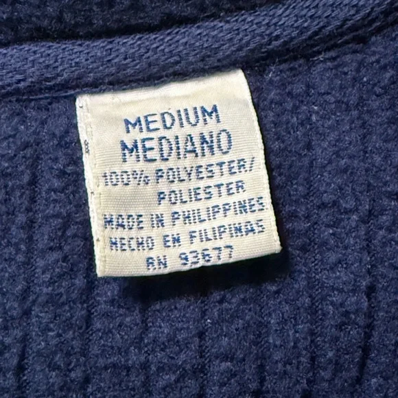 Arizona Jean Co Navy V Neck Sweater M Ribbed Knit Unisex - Picture 13 of 14